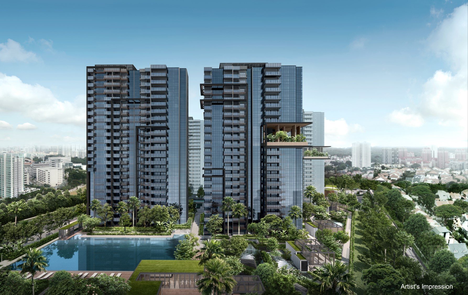 Towers and sky pool (artist’s impression)