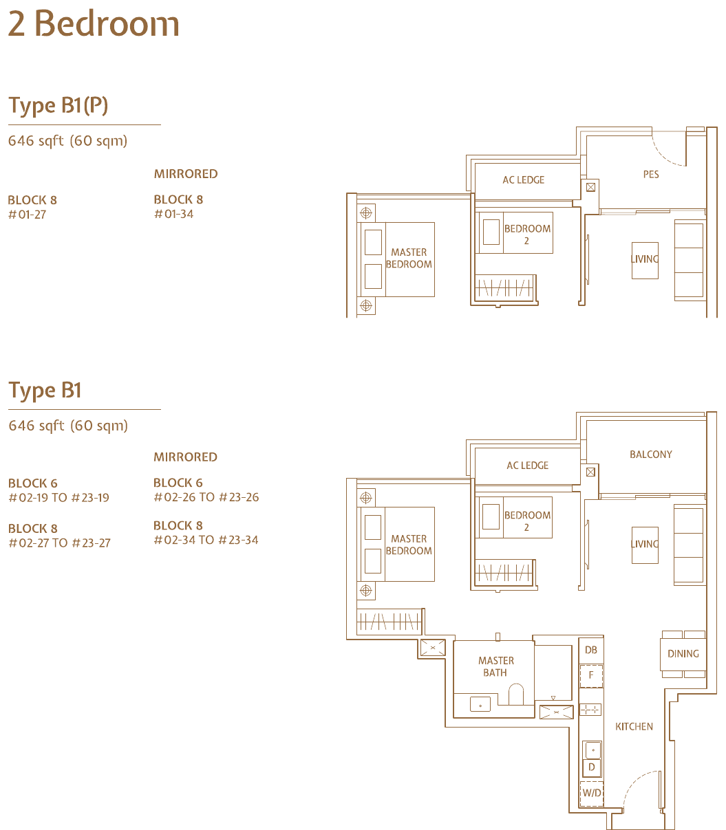 2-Bedroom, Type B1 / B1(P)