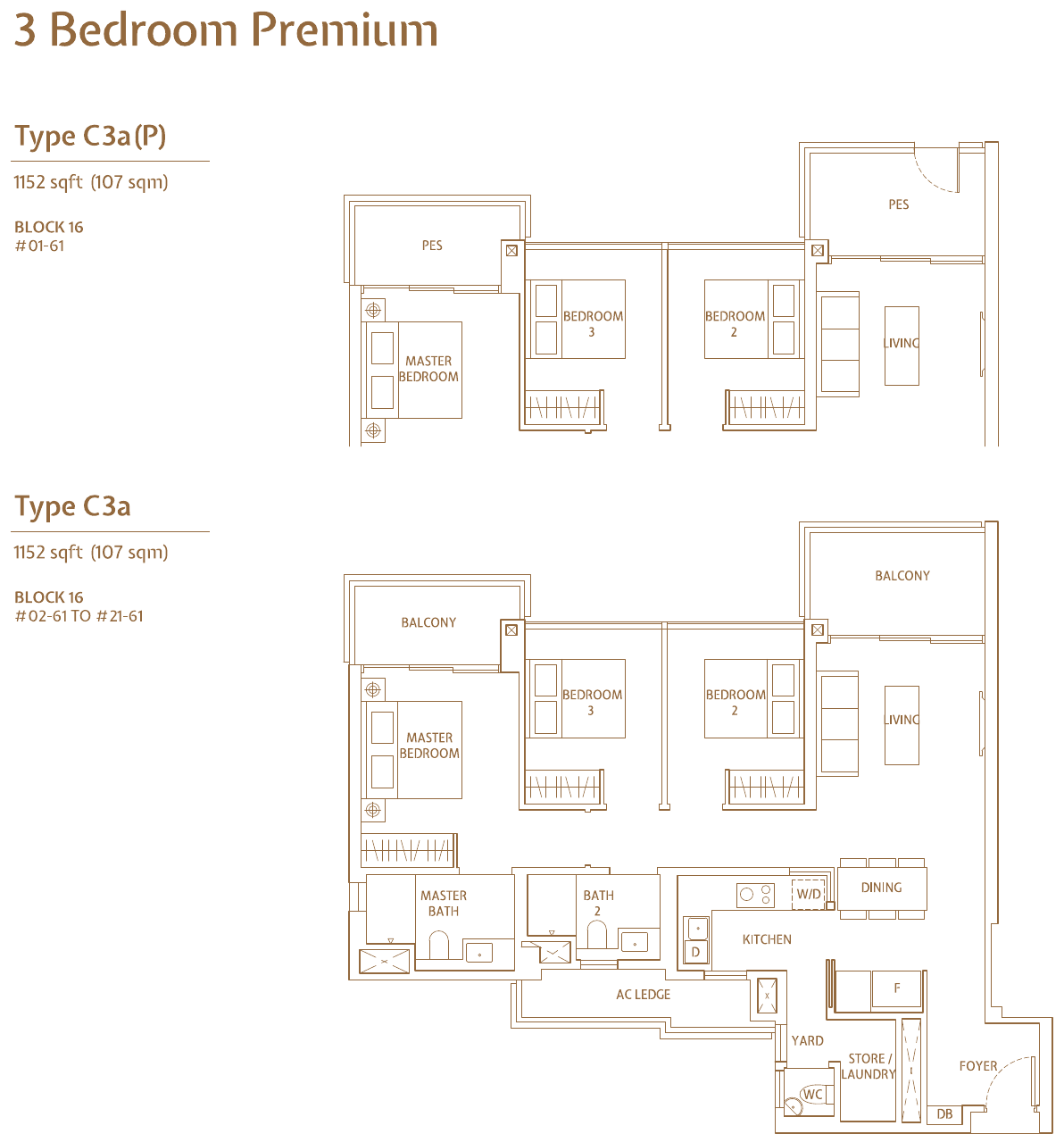 3-Bedroom Premium, Type C3a / C3a(P)