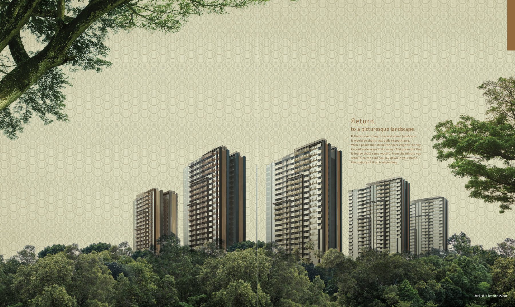 JadeScape towers among the greenery (artist’s impression)